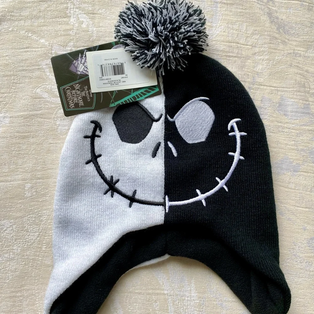 Disney Nightmare Before Christmas Jack Skellington Tassel Beanie Hat